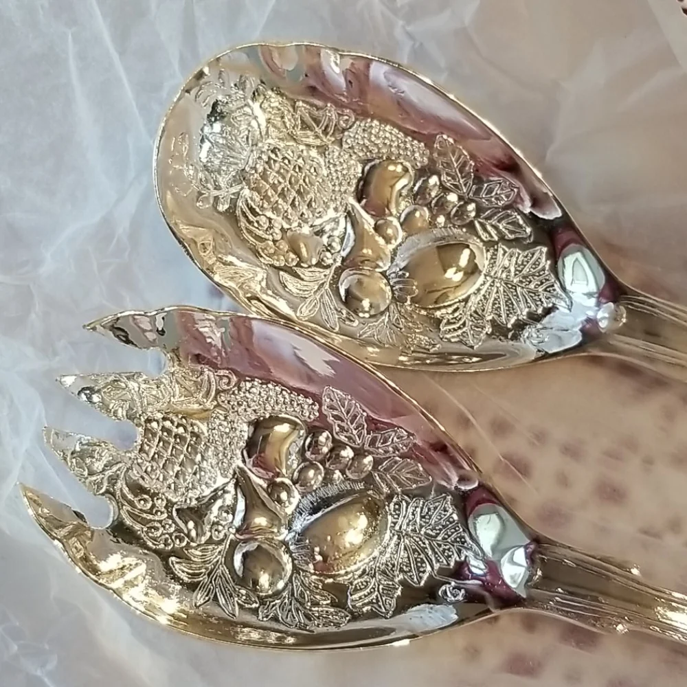 Highlands Salad Spoon & Fork Set Silver Plated
